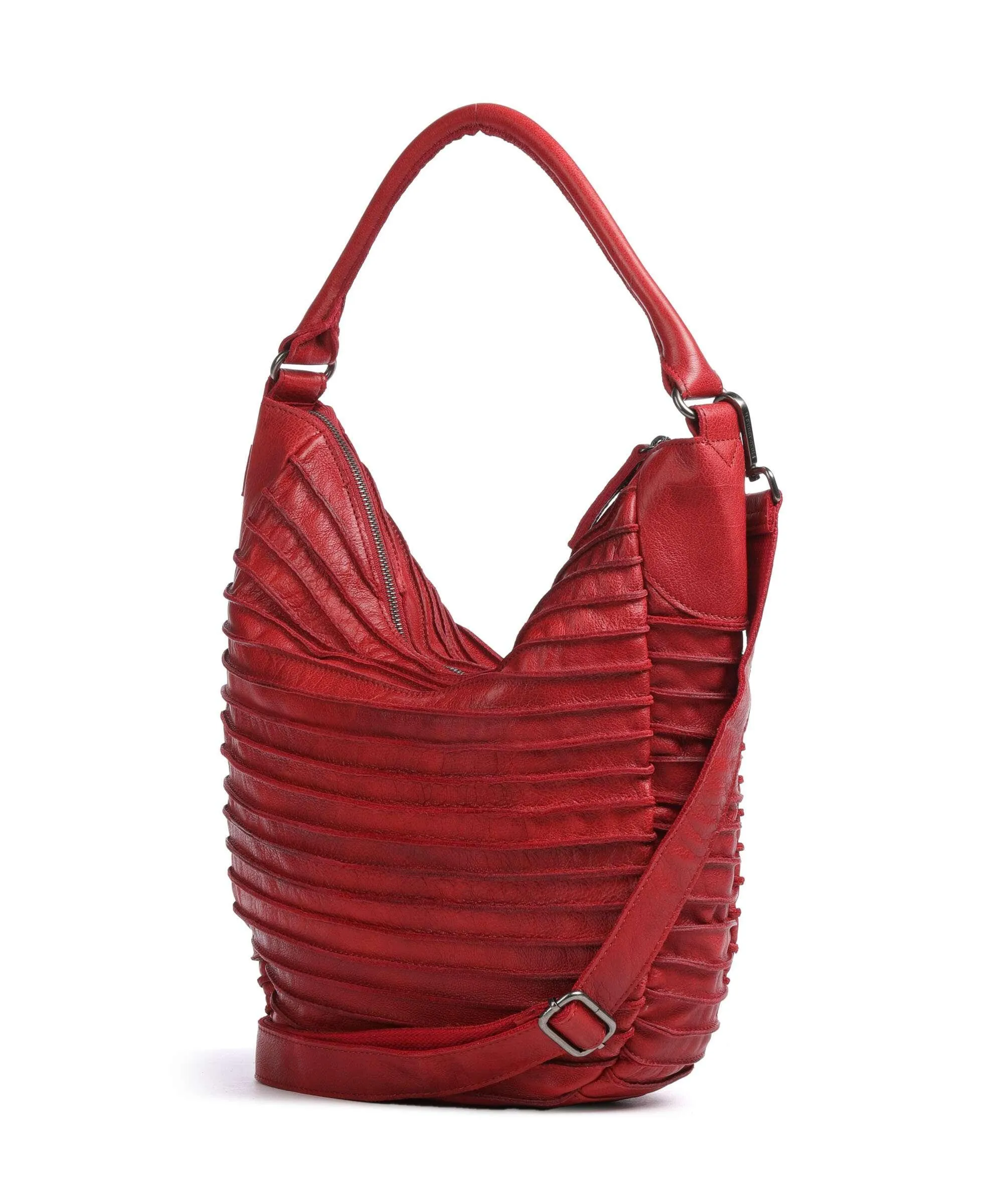  FredsBruder Bestseller Borsa hobo pelle granulata rosso  