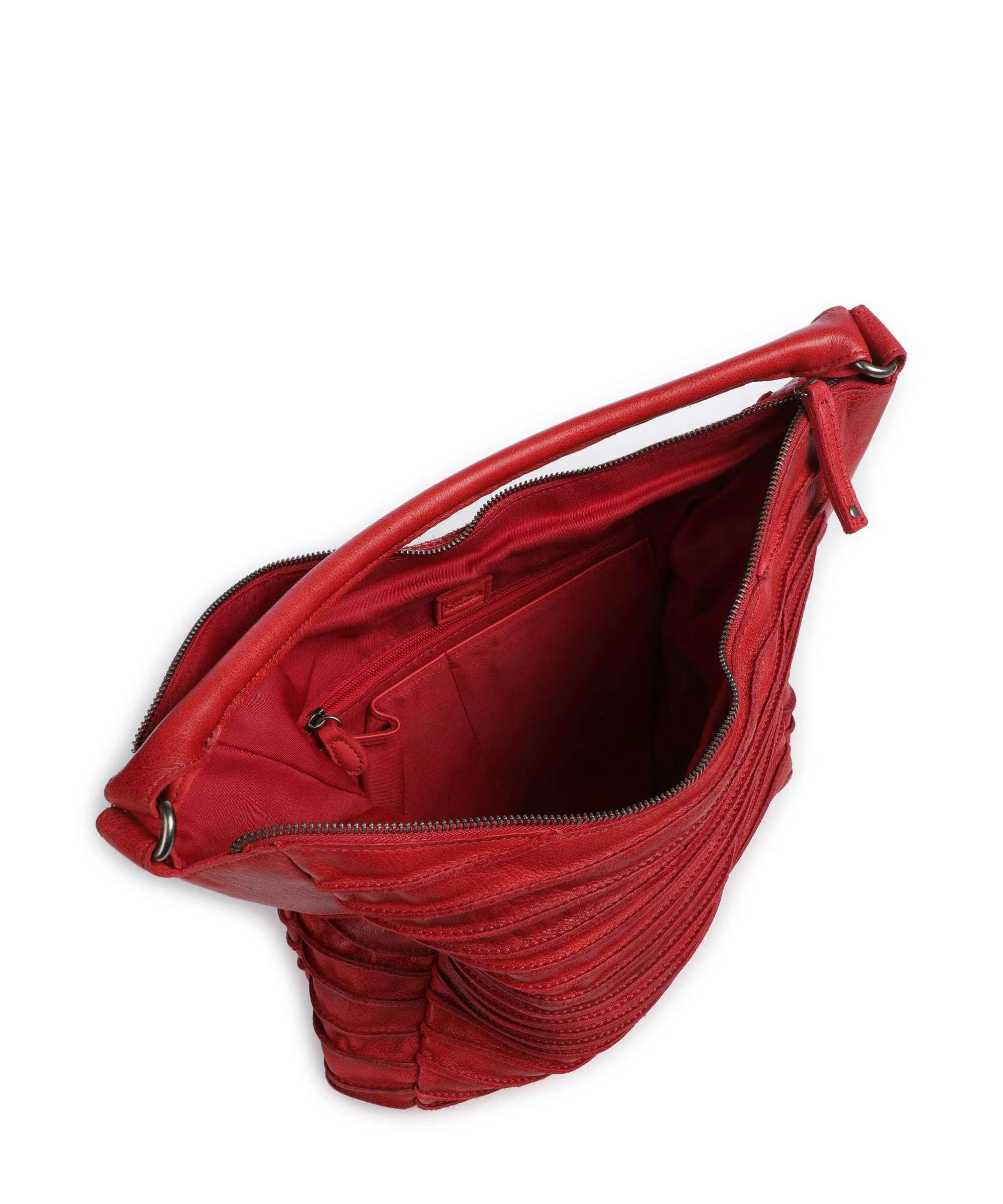  FredsBruder Bestseller Borsa hobo pelle granulata rosso  