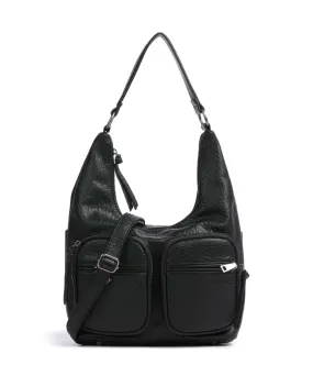  FredsBruder Lunar Borsa hobo pelle granulata nero  