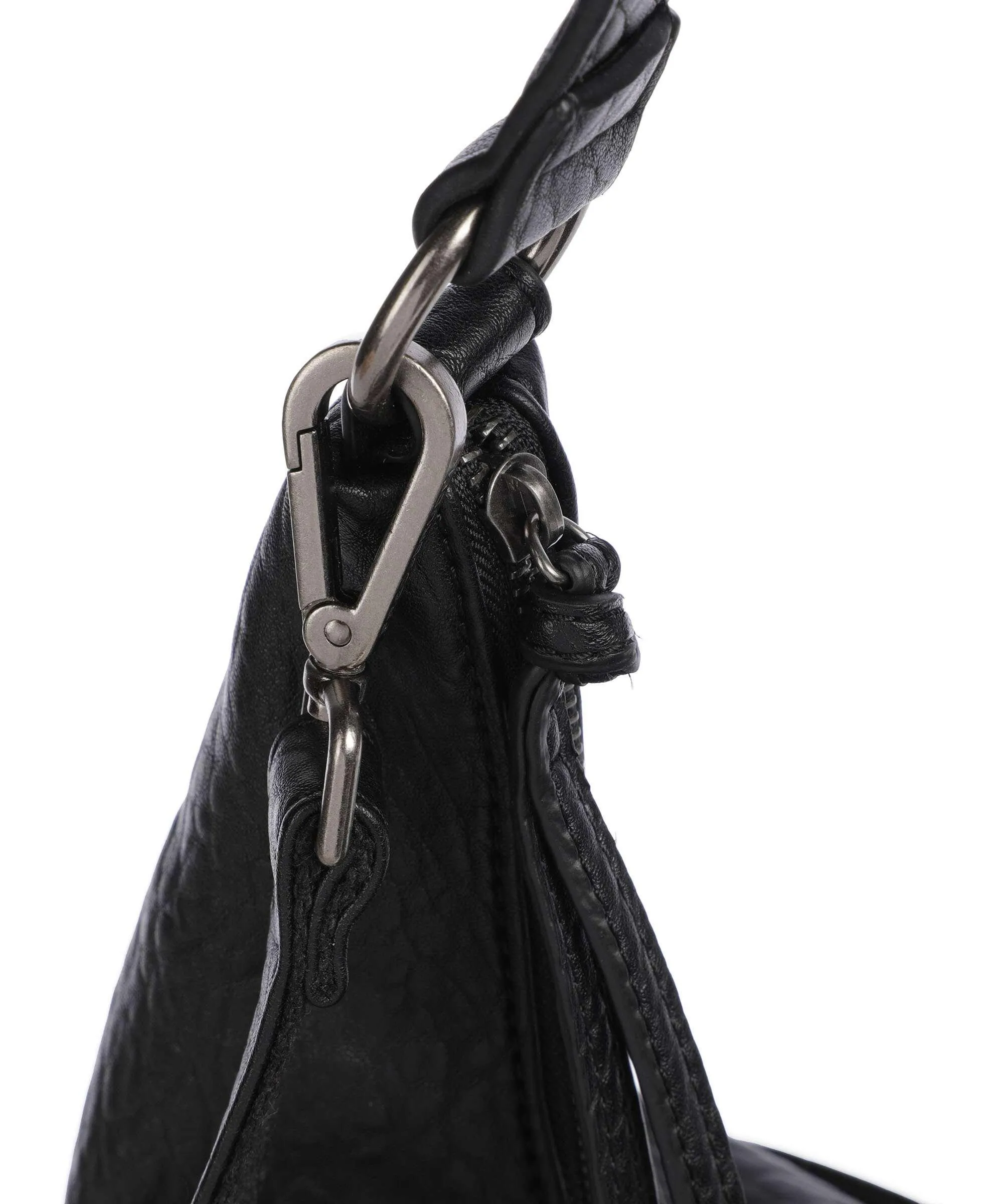  FredsBruder Lunar Borsa hobo pelle granulata nero  