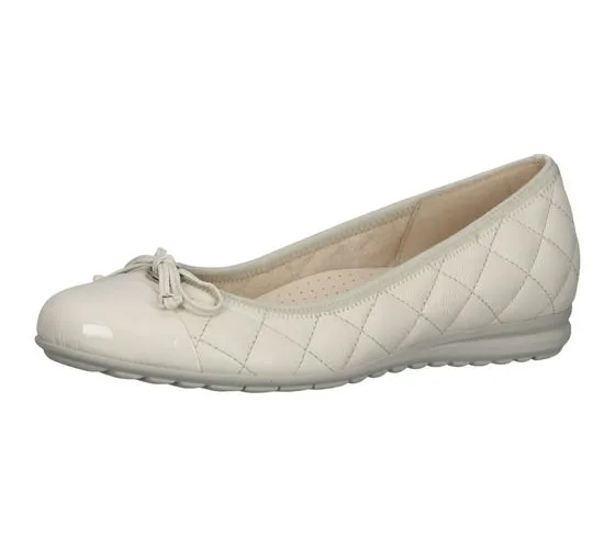 GABOR ciabatte da donna in vera pelle ballerina trapuntata con puntale in vernice 82.622.20 beige