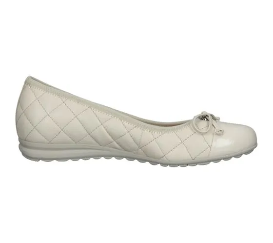 GABOR ciabatte da donna in vera pelle ballerina trapuntata con puntale in vernice 82.622.20 beige