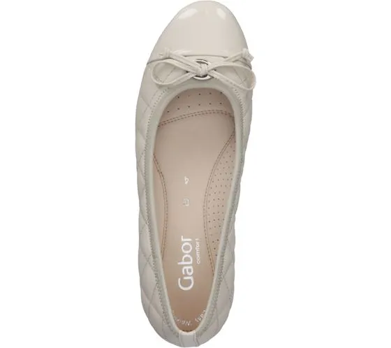 GABOR ciabatte da donna in vera pelle ballerina trapuntata con puntale in vernice 82.622.20 beige