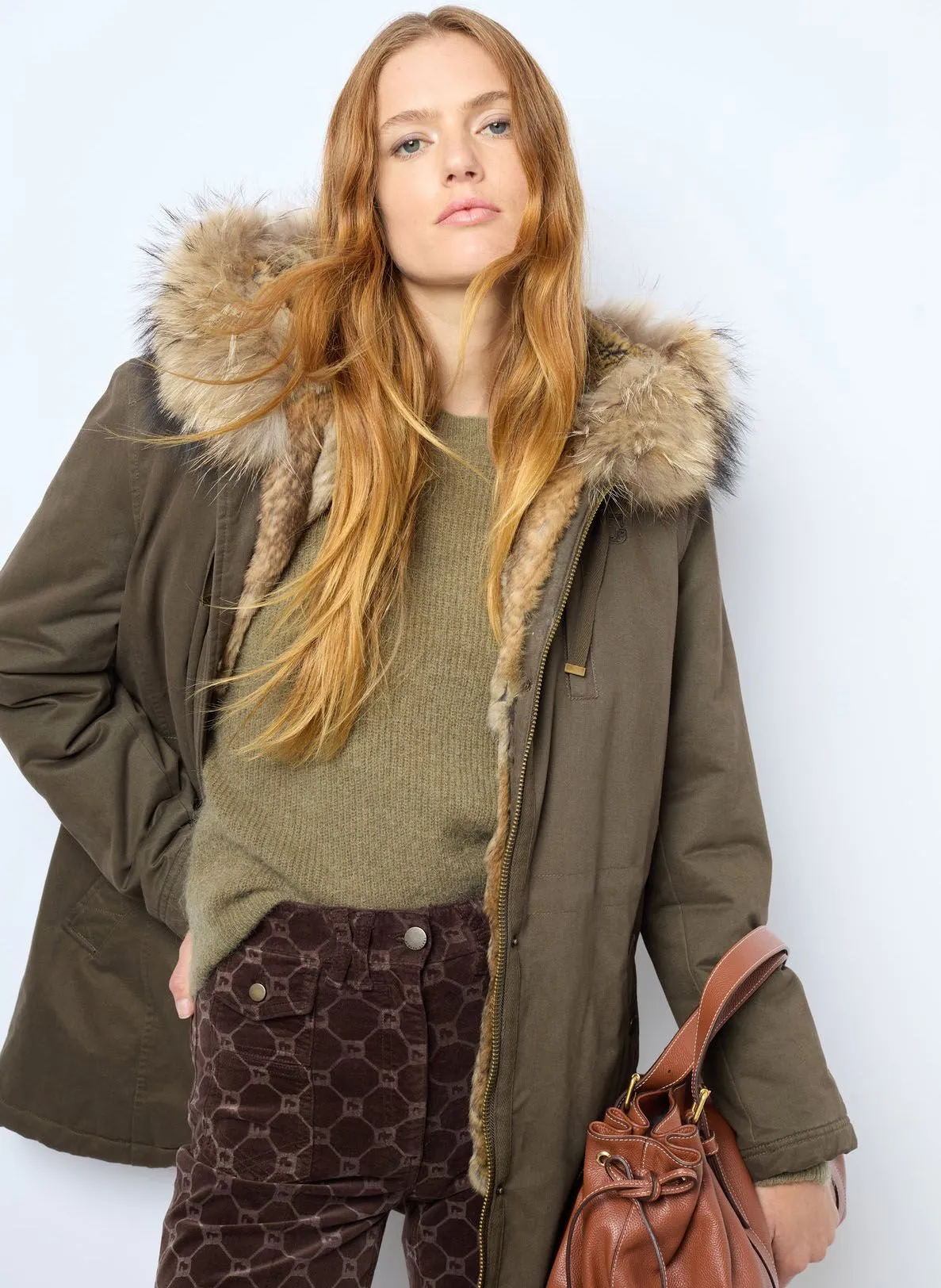  GERARD DAREL   LOUCINE - Parka a collo alto in cotone | Kaki