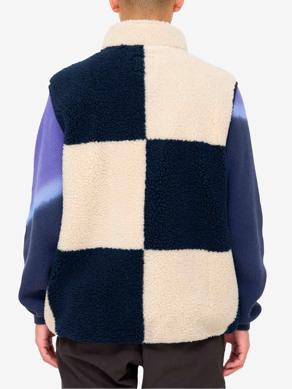 Gilet Checkered Sherpa navy