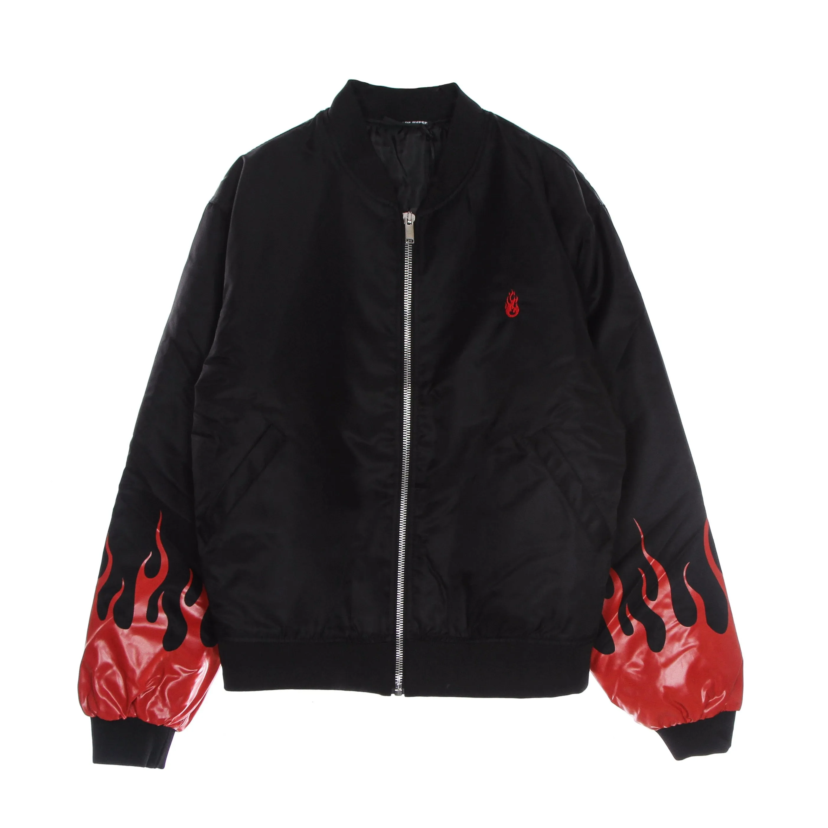 Giubbotto Bomber Uomo Red Flames Bomber Black/red