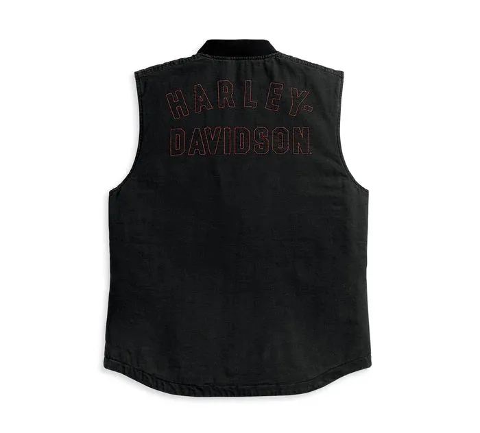 HARLEY DAVIDSON Gilet da uomo in tela Forever Harley - Black Beauty REF. 97410-23VM