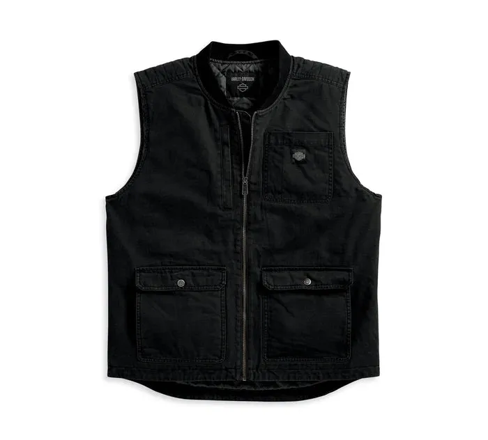 HARLEY DAVIDSON Gilet da uomo in tela Forever Harley - Black Beauty REF. 97410-23VM