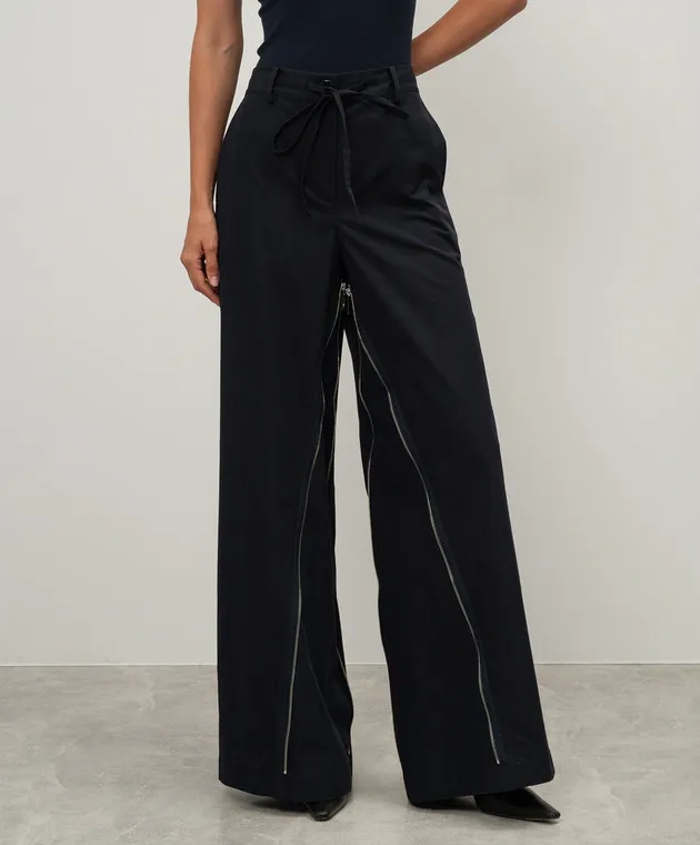 Helmut Lang Pantaloni blu con cerniere O04HW208