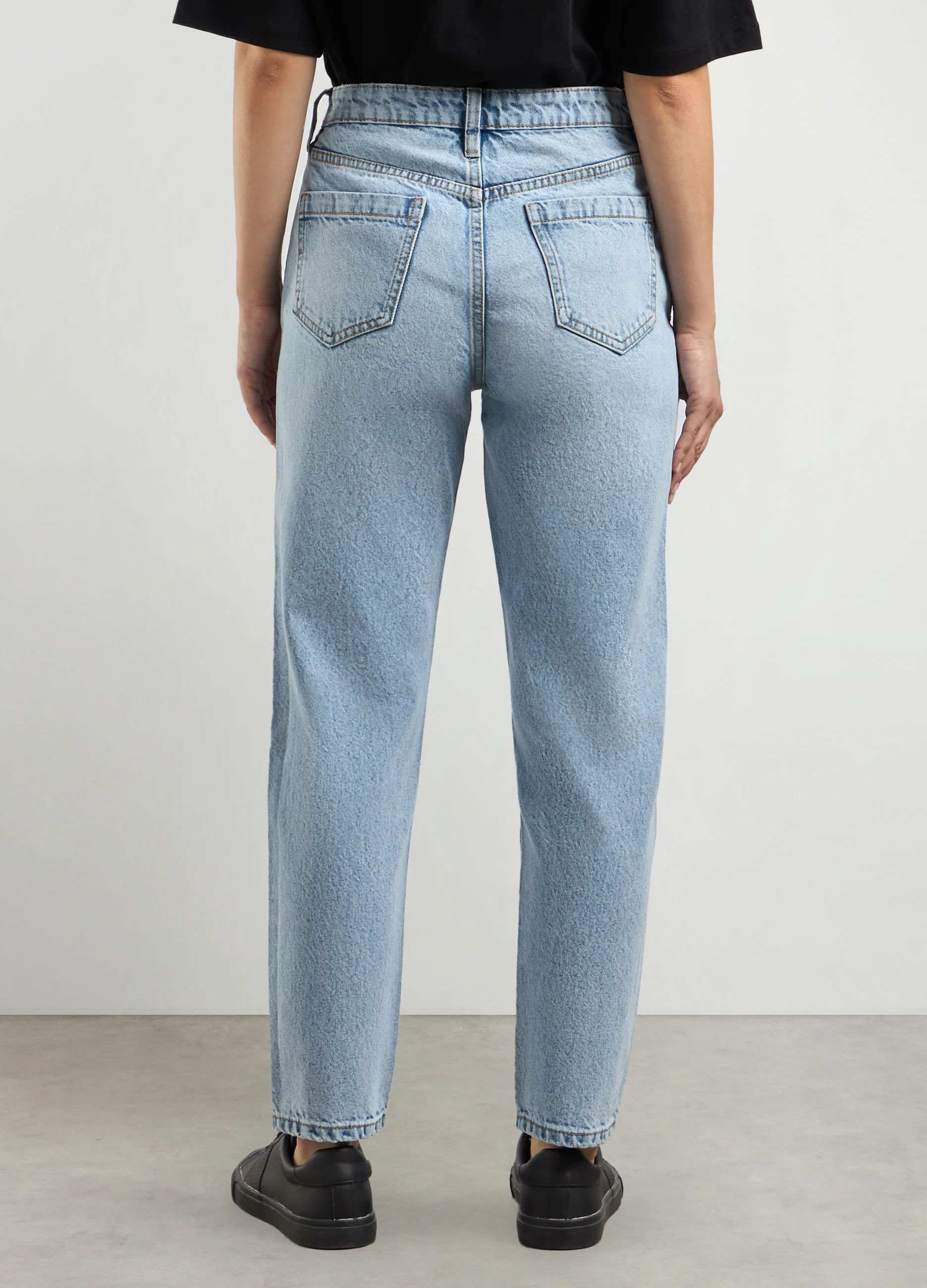 HOLISTIC  Pantaloni in denim di puro cotone mom fit donna