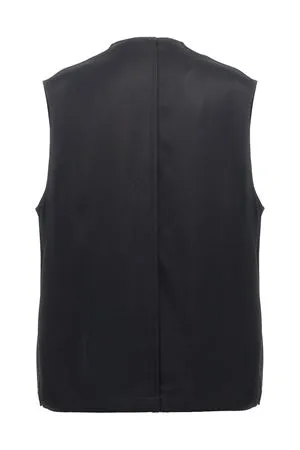 JIL SANDER Abbigliamento,Smanicati Gilet in misto raso nero 