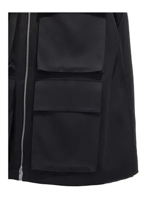 JIL SANDER Abbigliamento,Smanicati Gilet in misto raso nero 