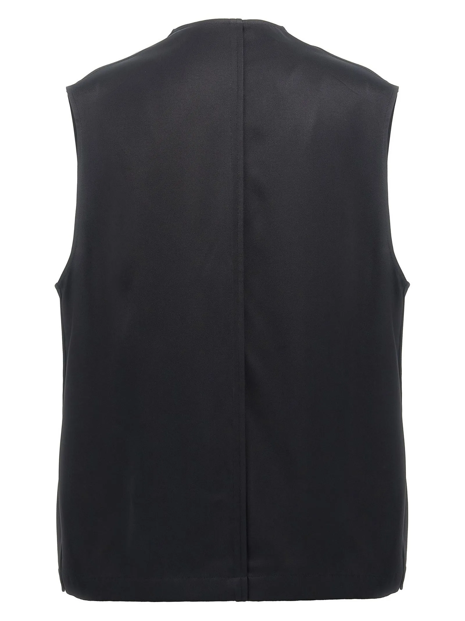 JIL SANDER Abbigliamento,Smanicati Gilet in misto raso nero 