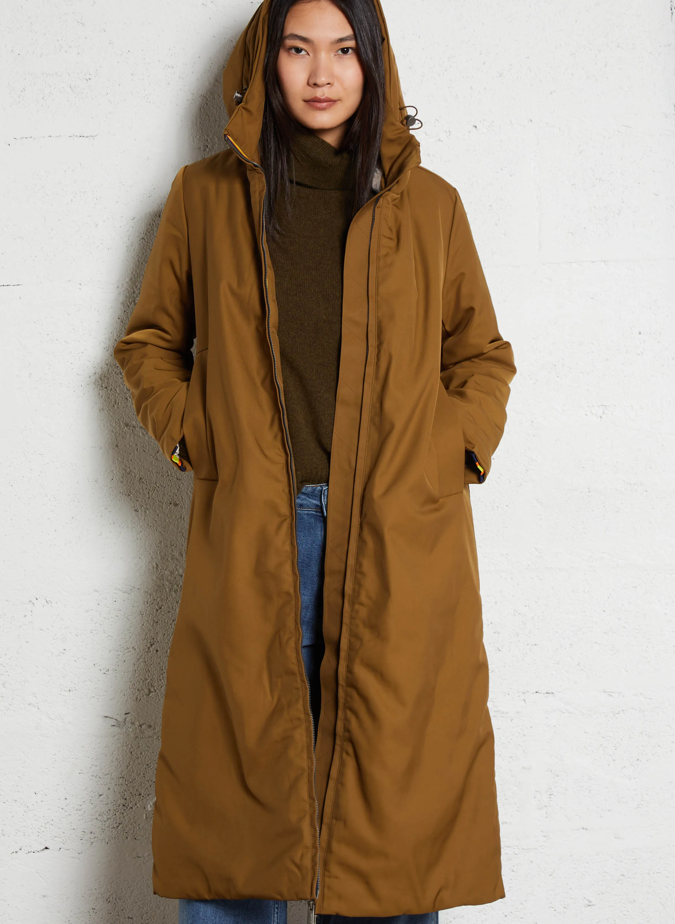  K-WAY   OLLER TWILL FUR - Parka lunga effetto pelliccia | Marrone