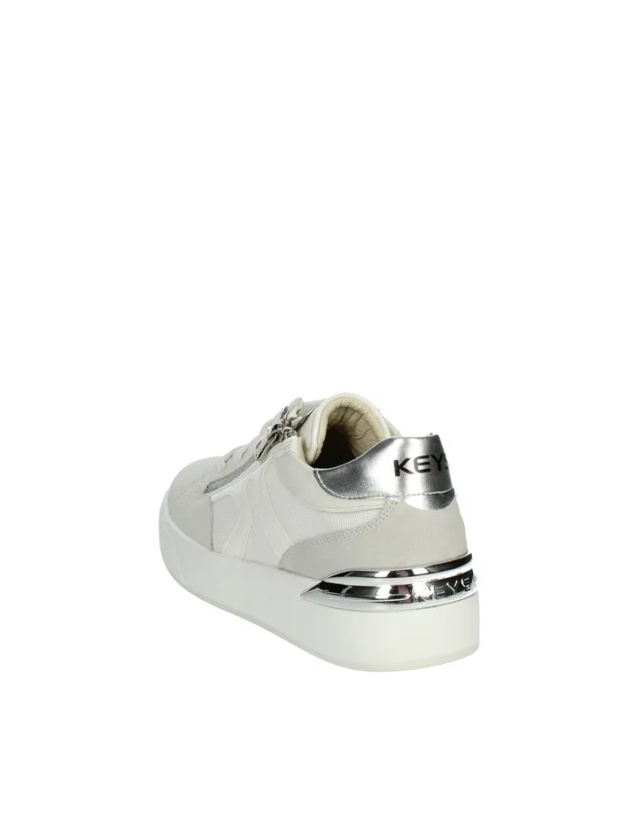 KEYS  SNEAKERS BASSA K-9083 BIANCO/ARGENTO