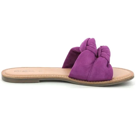 Kickers Divalto zoccoli da donna in vera pelle con cinturino design nodo 895080-50 14 Viola