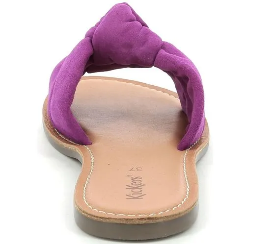 Kickers Divalto zoccoli da donna in vera pelle con cinturino design nodo 895080-50 14 Viola