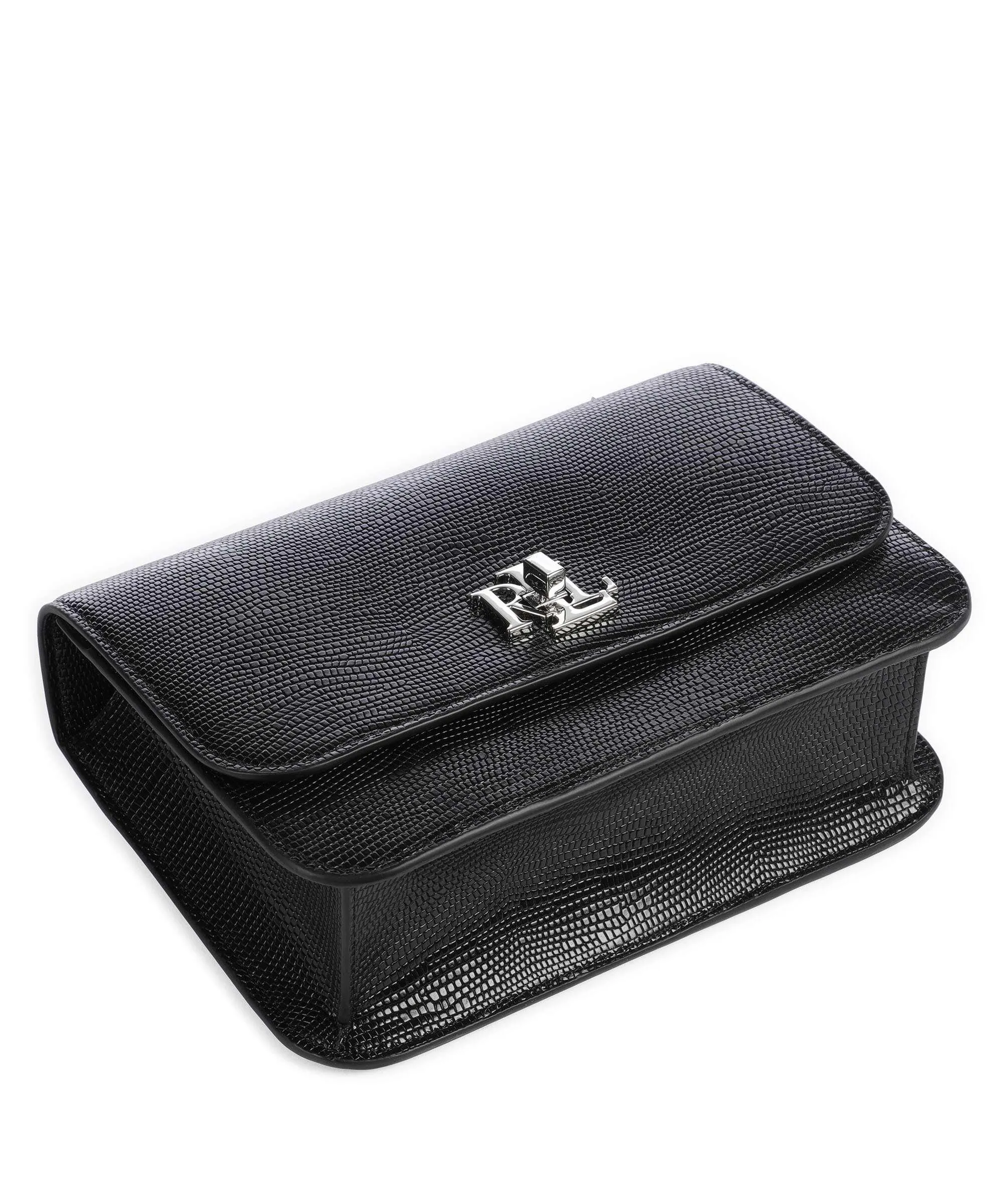  Lauren Ralph Lauren Sophee 22 Borsa a spalla pelle di vacchetta goffrata nero  