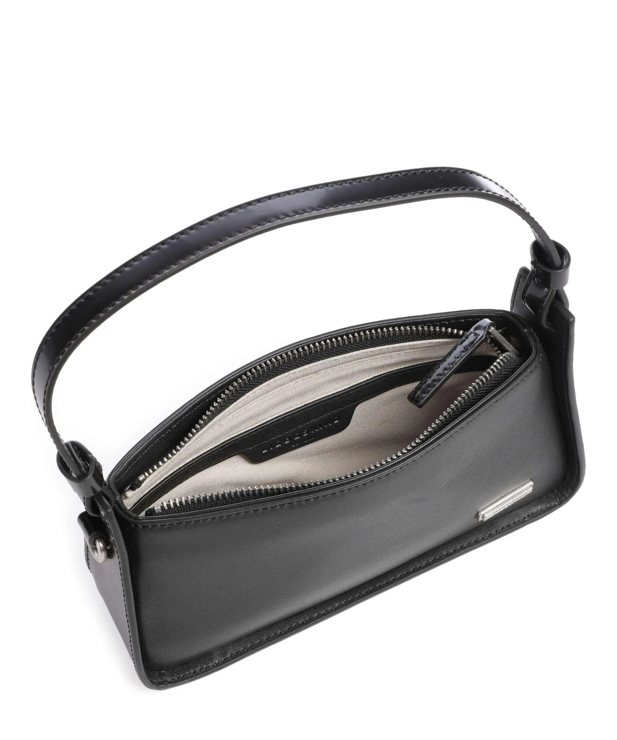  Liebeskind Francis Calf Optic XS Borsa a spalla pelle a grana fine nero  