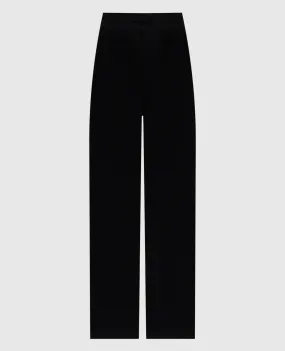 LISA YANG Pantaloni in cashmere a coste nero erica 202150