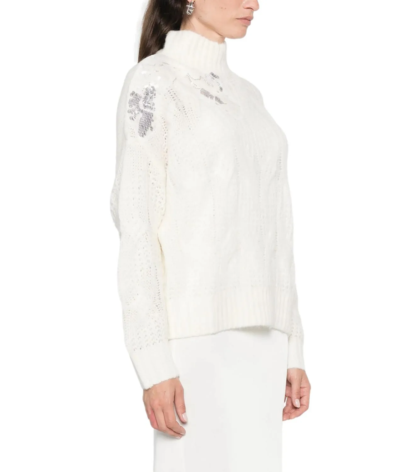 LIU-JO Liu Jo Maglia Bianco Lana Donna