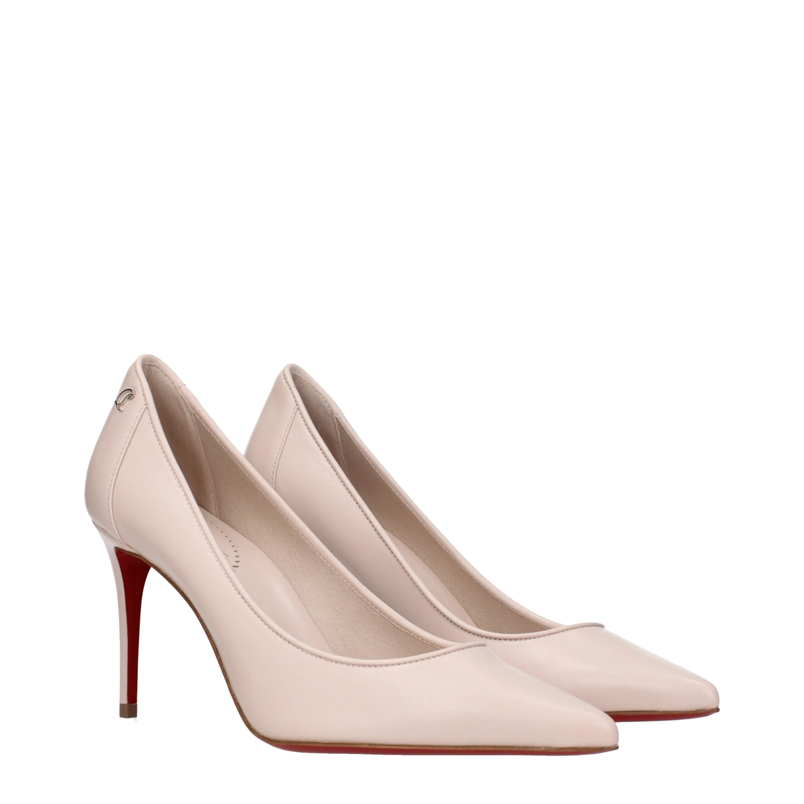 Louboutin Décolleté Kate Donna Pelle Rosa/Latte