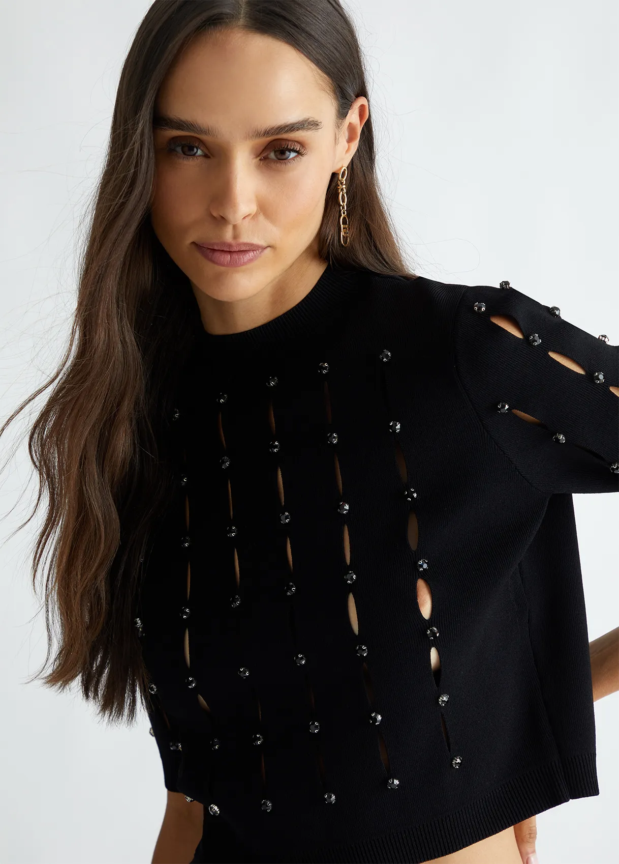 MAGLIA CUT OUT CON STRASS LIU-JO