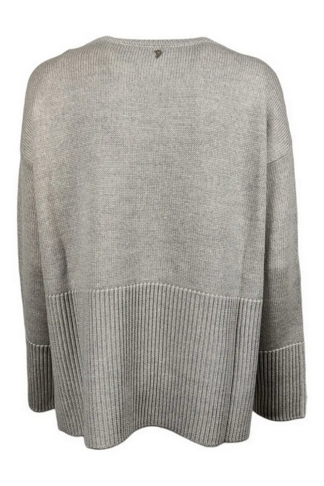 Maglia donna grigio chiaro in lana