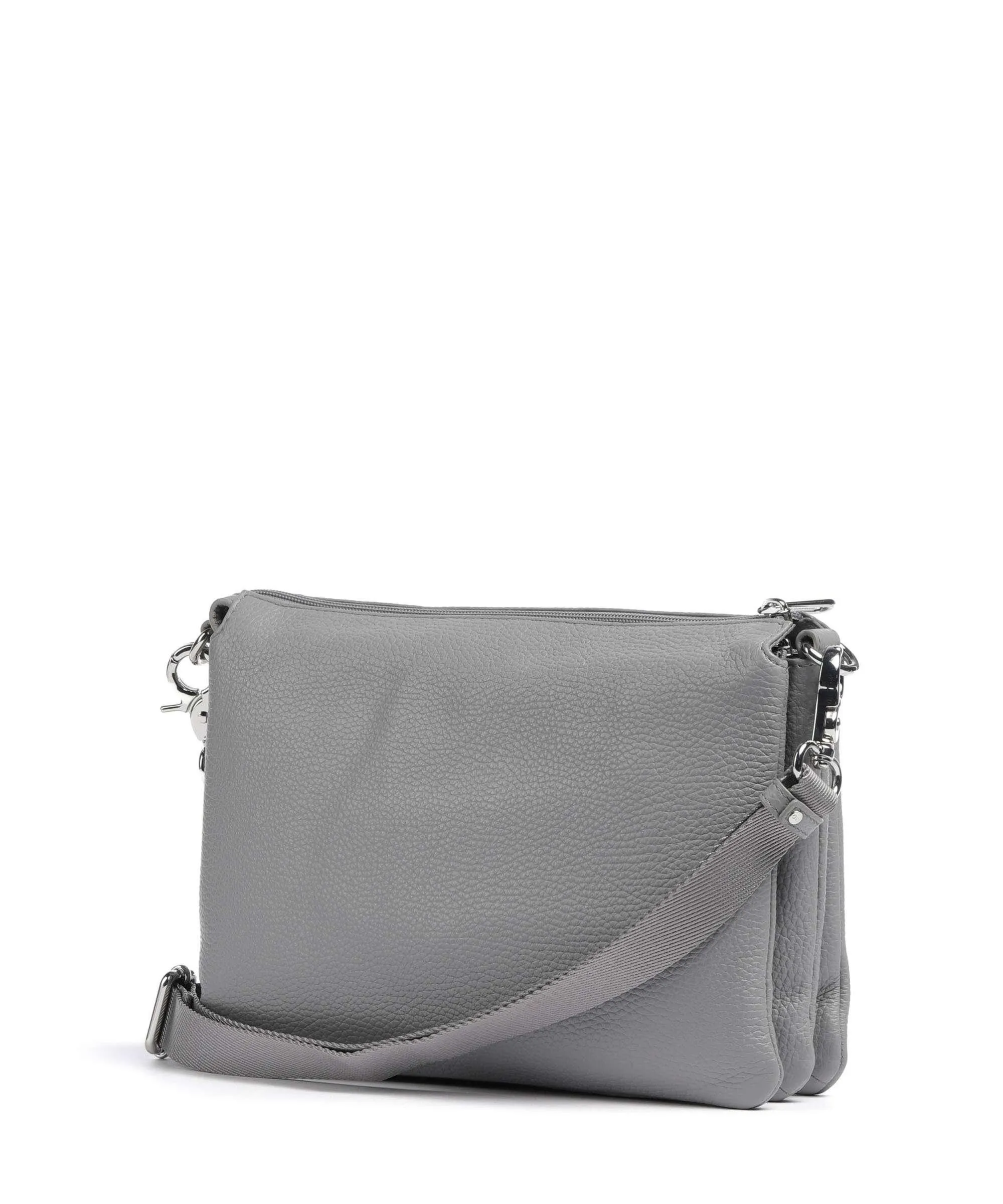  Mandarina Duck Mellow Leather Borsa a spalla pelle di vitello grana grigio  