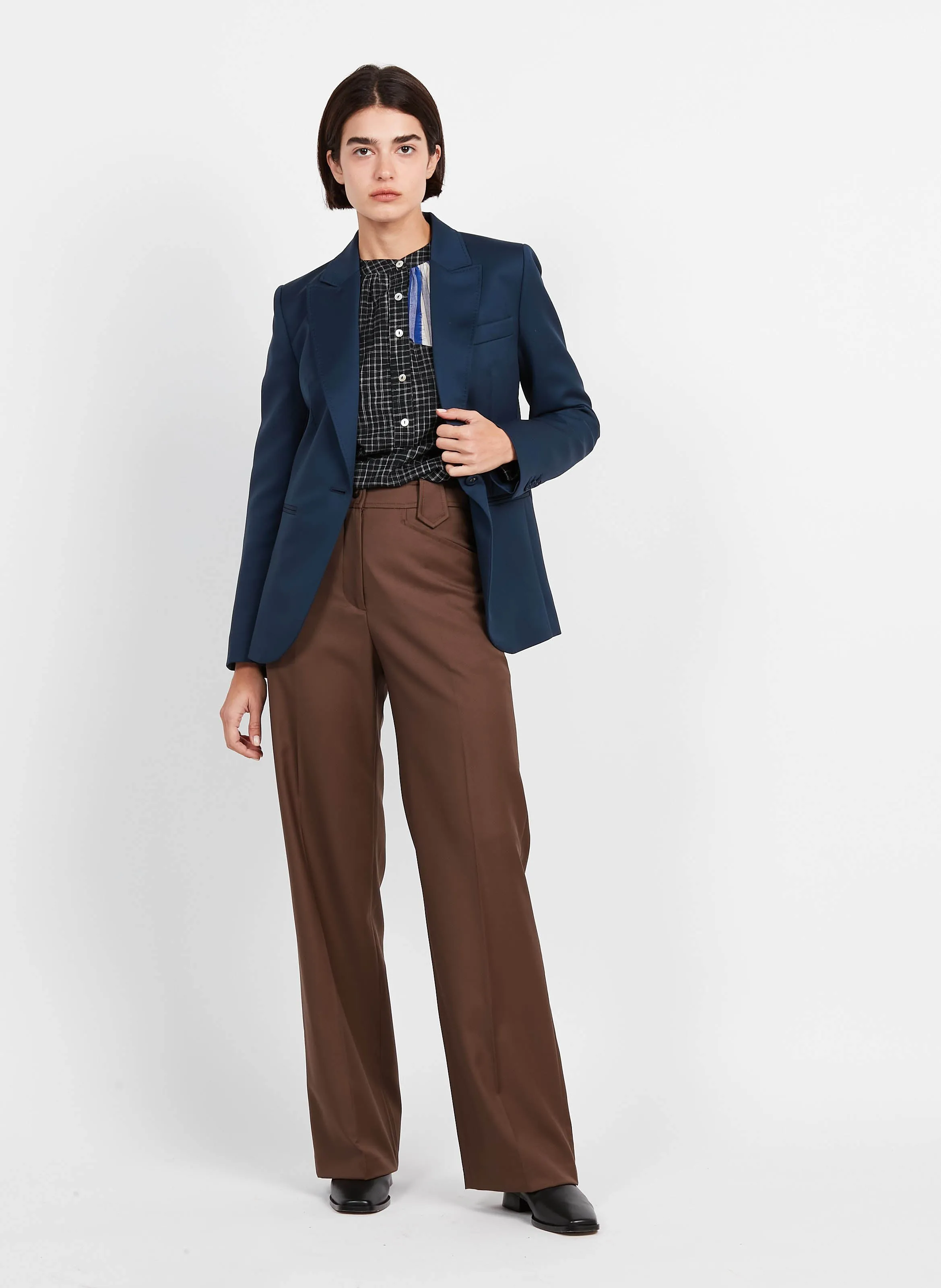  MARGAUX LONNBERG   DREW - Pantaloni in gabardine di lana | Marrone