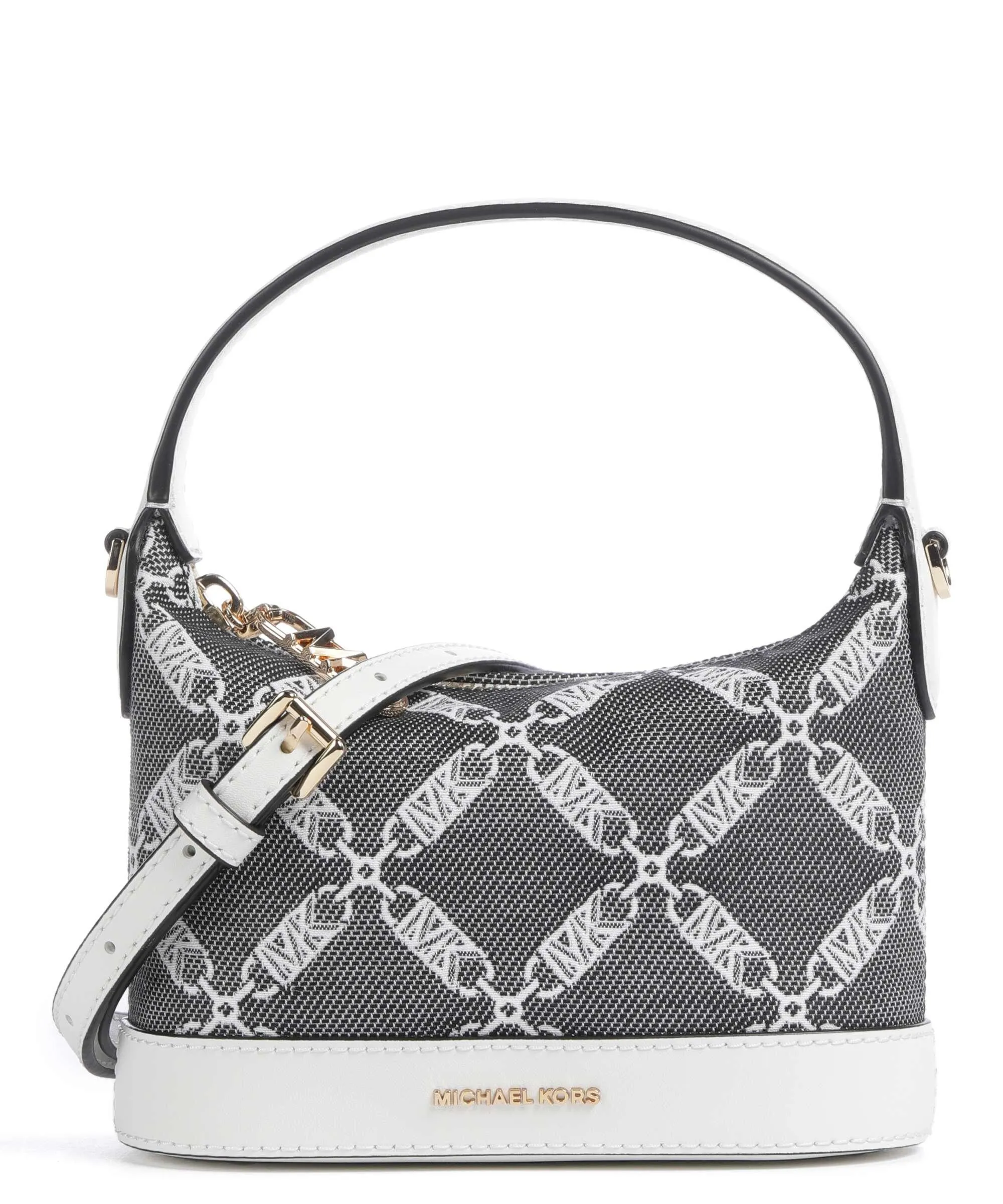  Michael Kors Wythe Borsa a tracolla tissu nero/bianco  