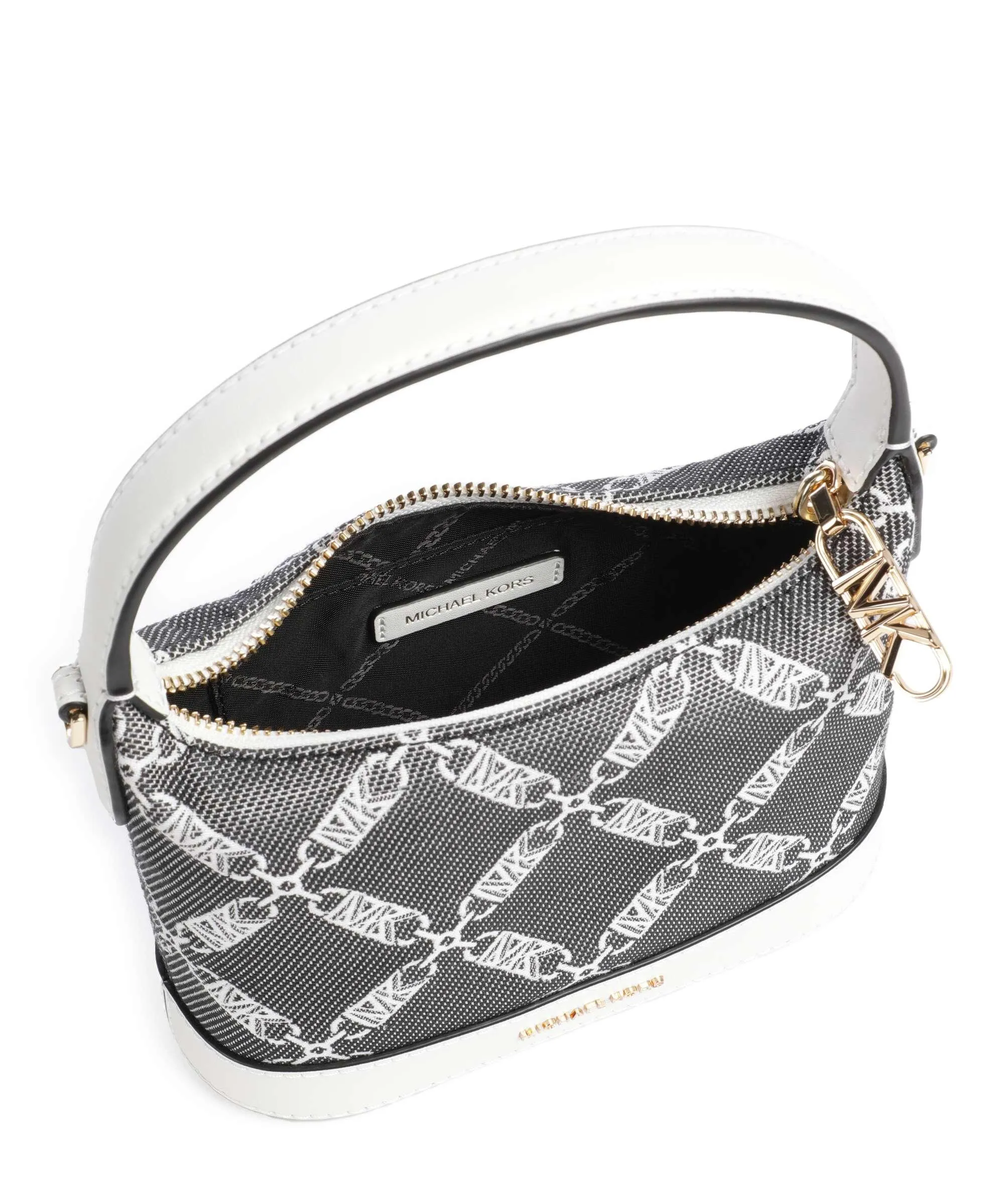  Michael Kors Wythe Borsa a tracolla tissu nero/bianco  