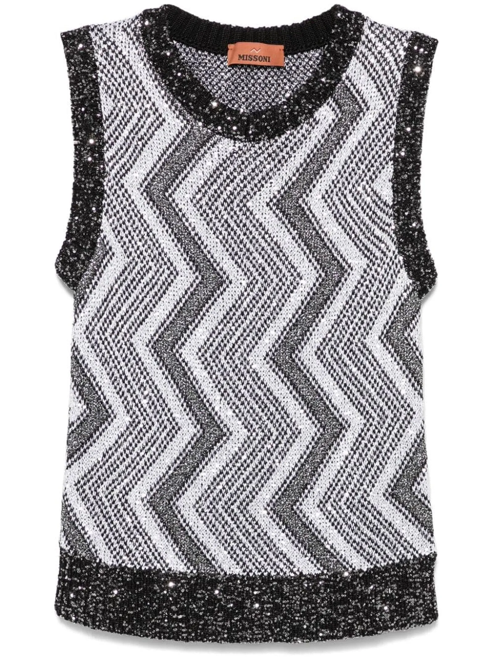 MISSONI Abbigliamento,Maglieria Gilet con macro zig zag e paillettes 