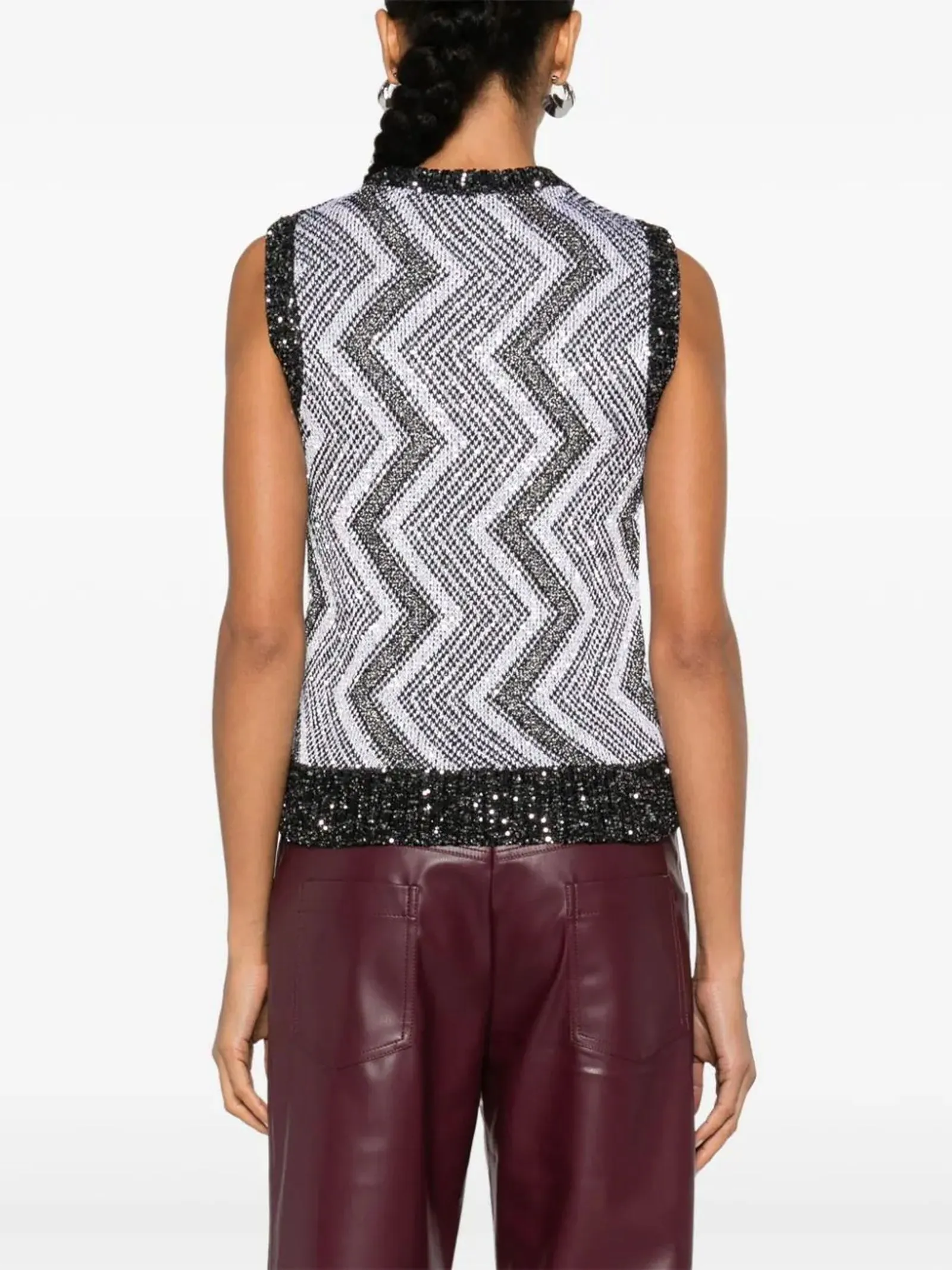 MISSONI Abbigliamento,Maglieria Gilet con macro zig zag e paillettes 