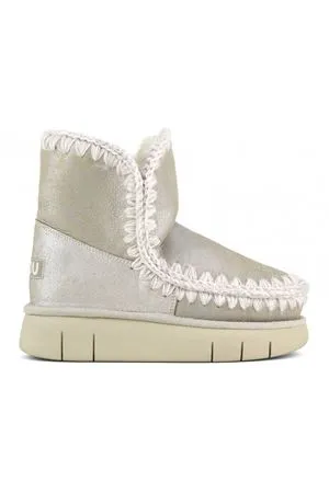 MOU Calzature,Stivali Eskimo 18 bounce in pelle stone metallic 