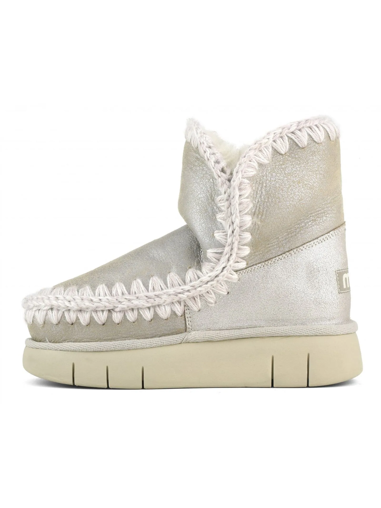 MOU Calzature,Stivali Eskimo 18 bounce in pelle stone metallic 