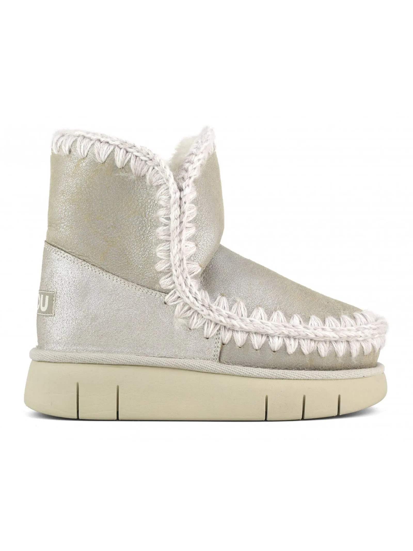 MOU Calzature,Stivali Eskimo 18 bounce in pelle stone metallic 