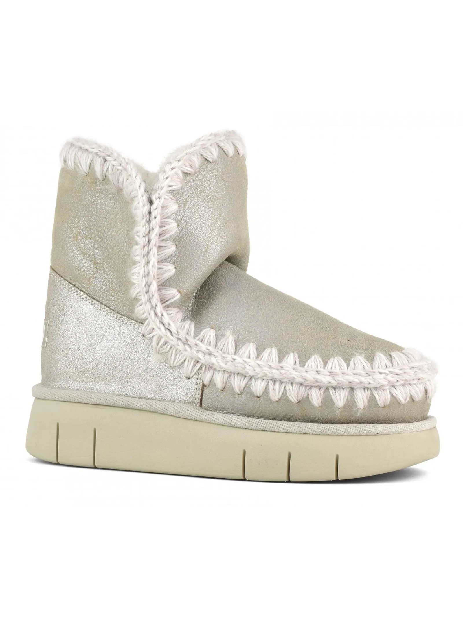 MOU Calzature,Stivali Eskimo 18 bounce in pelle stone metallic 