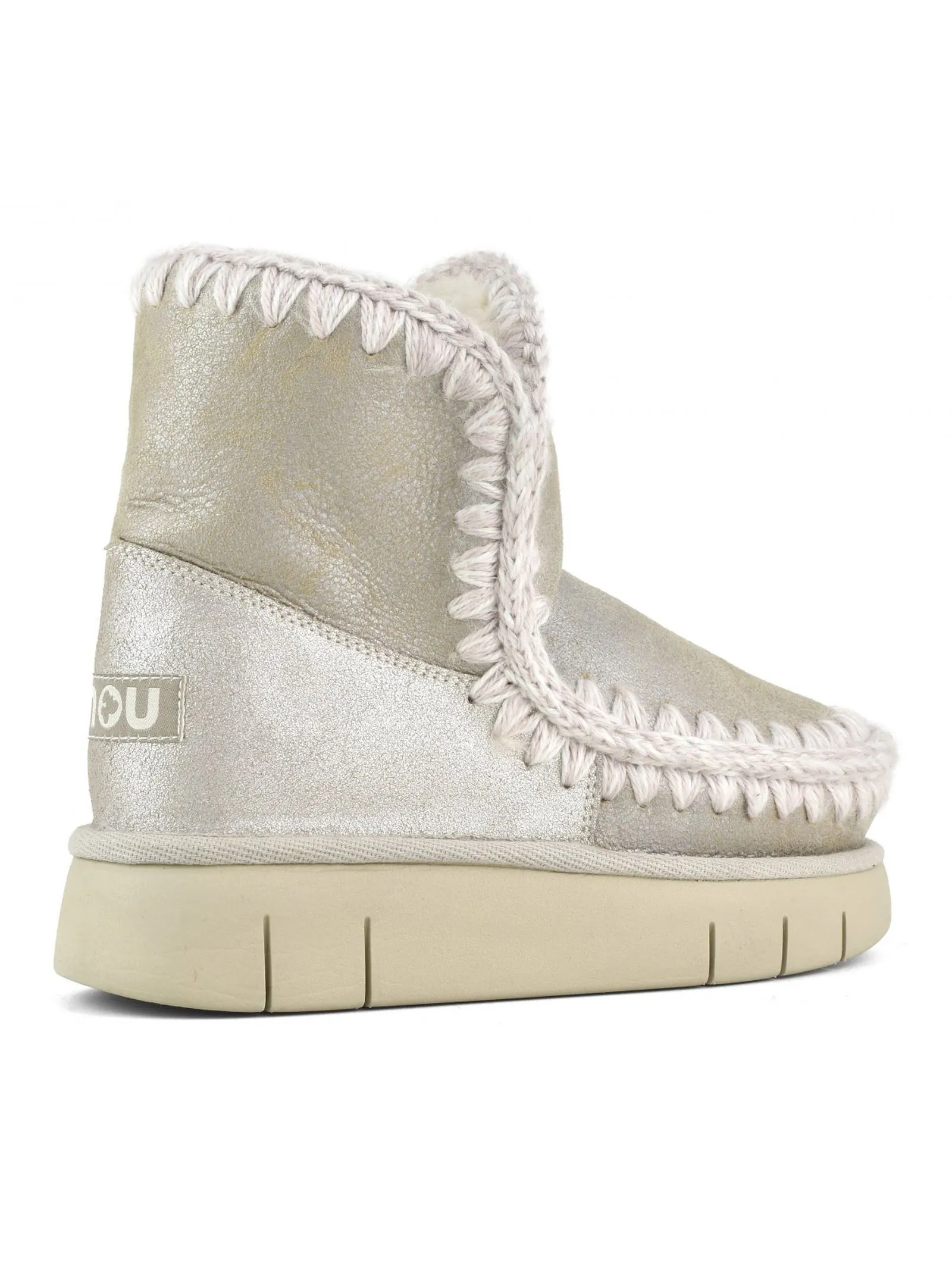 MOU Calzature,Stivali Eskimo 18 bounce in pelle stone metallic 