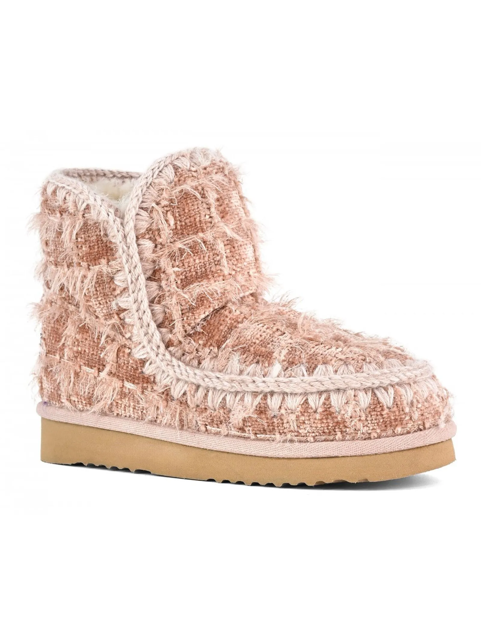 MOU Calzature,Stivali Eskimo 18 textile tessuto shaggy nude 