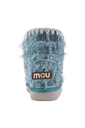 MOU Calzature,Stivali Eskimo 18 textile tessuto shaggy petrolio 