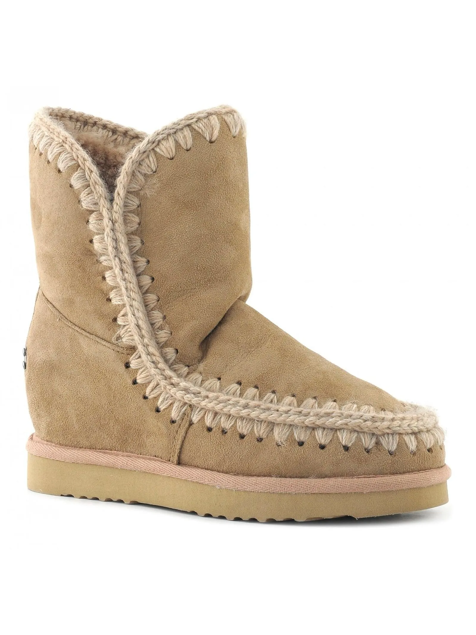 MOU Calzature,Stivali Eskimo inner wedge short beige 