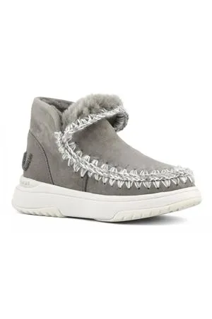 MOU Calzature,Stivali Eskimo jogger pelle double face grigio 