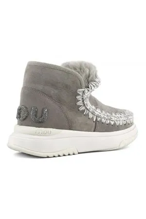 MOU Calzature,Stivali Eskimo jogger pelle double face grigio 