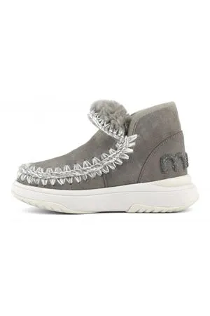 MOU Calzature,Stivali Eskimo jogger pelle double face grigio 