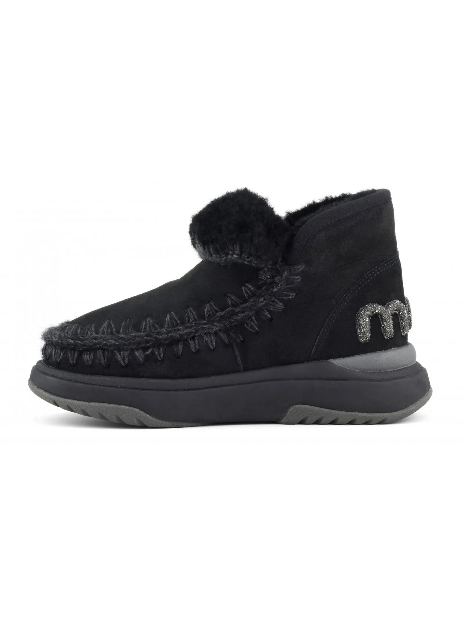 MOU Calzature,Stivali Eskimo jogger pelle double face nera 