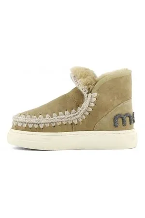 MOU Calzature,Stivali Eskimo sneaker bold in pelle tabacco 