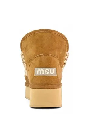 MOU Calzature,Stivali Mini eskimo platform boot in camoscio cognac 