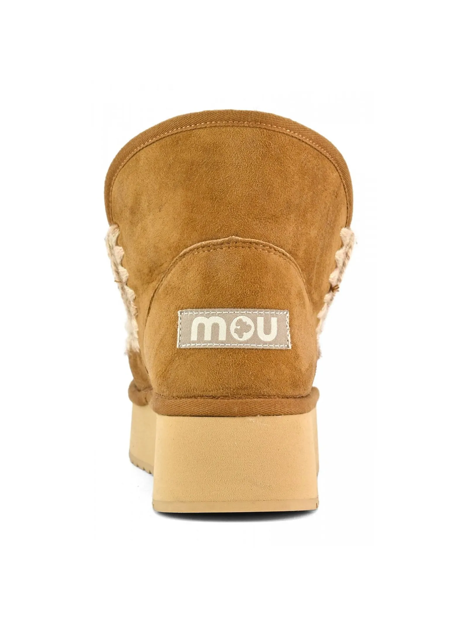 MOU Calzature,Stivali Mini eskimo platform boot in camoscio cognac 