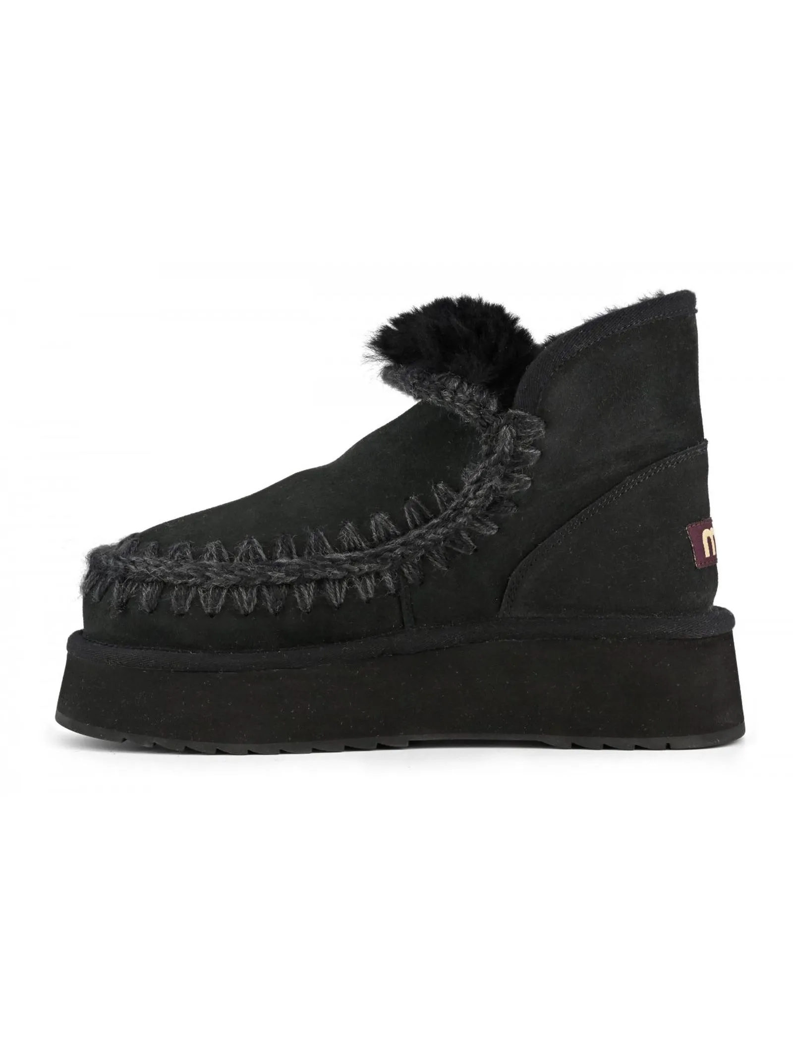 MOU Calzature,Stivali Mini eskimo platform boot in camoscio nero 